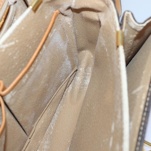 CELINE Macadam Canvas Umhängetasche PVC Leder Braun Auth 83573