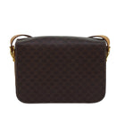 CELINE Macadam Canvas Umhängetasche PVC Leder Braun Auth 83573-2