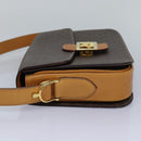 CELINE Macadam Canvas Shoulder Bag PVC Leather Brown Auth 83573-3