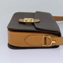 CELINE Macadam Canvas Shoulder Bag PVC Leather Brown Auth 83573-4