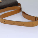CELINE Macadam Canvas Shoulder Bag PVC Leather Brown Auth 83573-7
