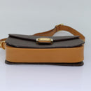 CELINE Macadam Canvas Shoulder Bag PVC Leather Brown Auth 83573-5