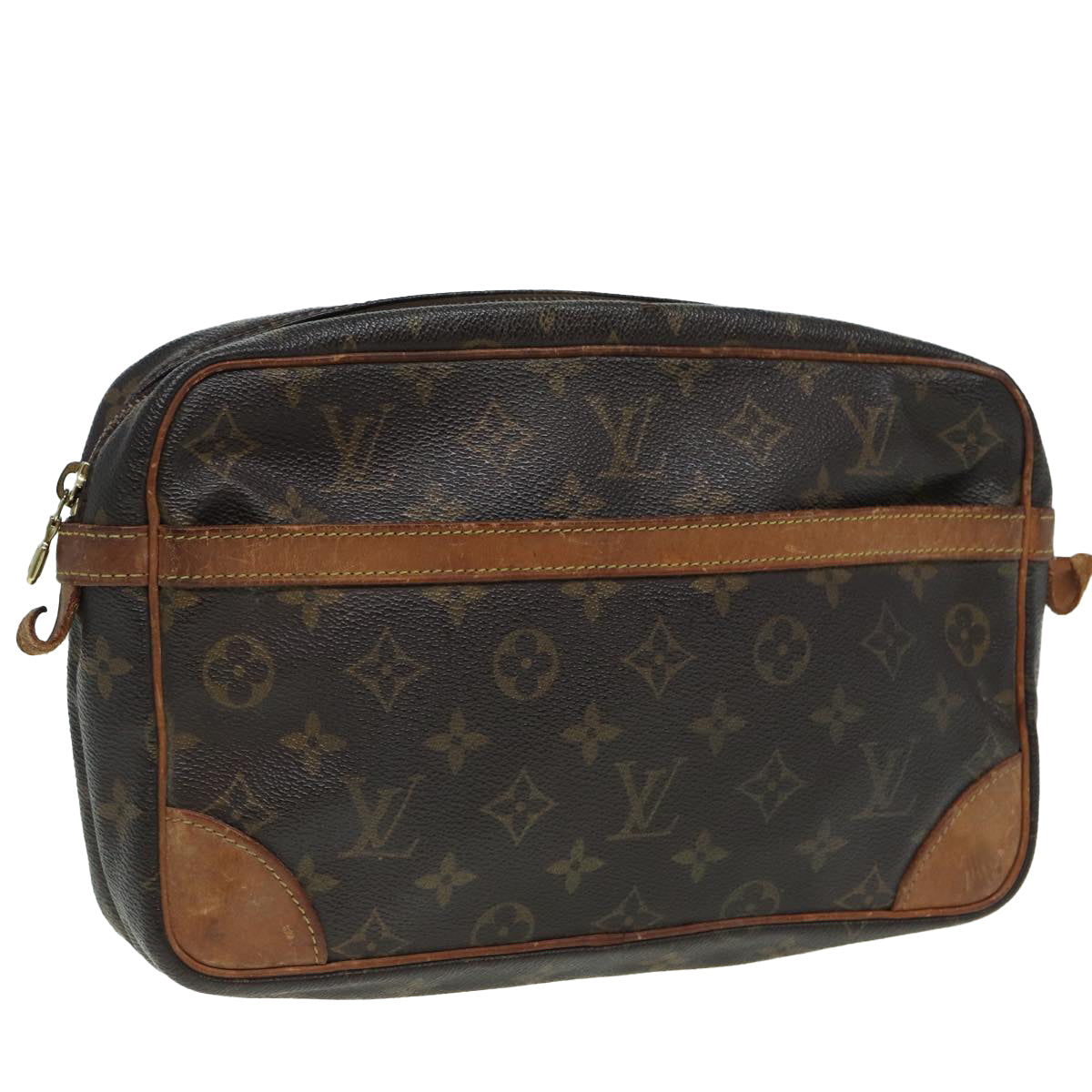 LOUIS VUITTON Monogram Compiegne 28 Clutch Bag M51845 LV Auth 83591