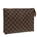 LOUIS VUITTON Damier Ebene Poche Toilette 26 Pouch N47543 LV Auth 83604-1