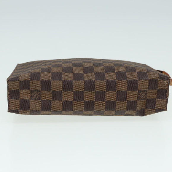 LOUIS VUITTON Damier Ebene Poche Toilette 26 Pouch N47543 LV Auth 83604