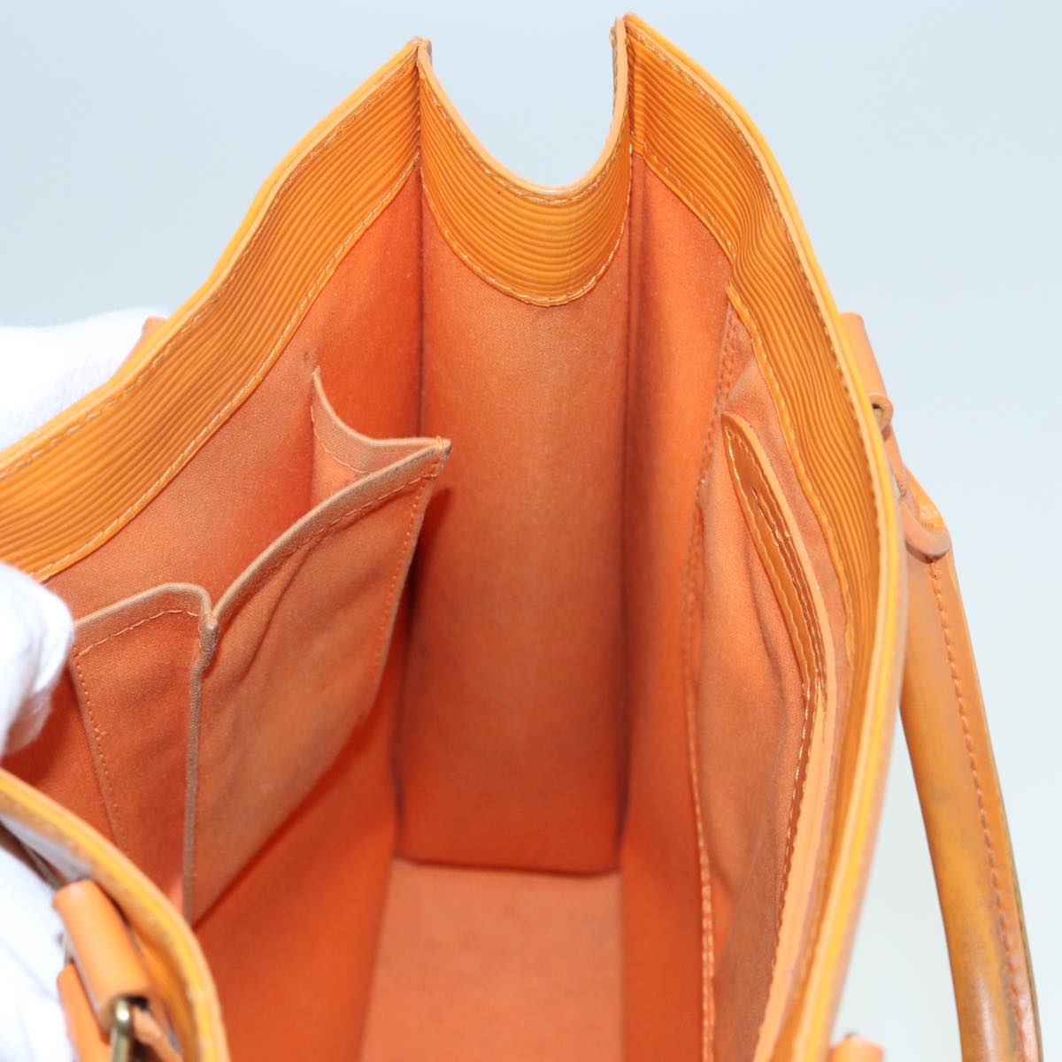 LOUIS VUITTON Epi Sac Plat Hand Bag Orange Mandarin M5274H LV Auth 83611