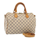 LOUIS VUITTON Damier Azur Speedy Bandouliere 30 Hand Bag 2way N41052 Auth 83635-1