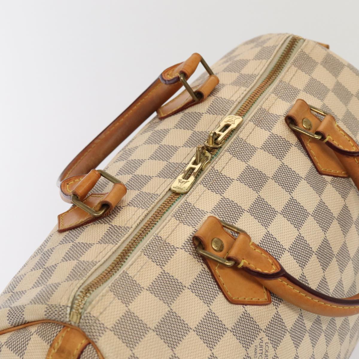 LOUIS VUITTON Damier Azur Speedy Bandouliere 30 Hand Bag 2way N41052 Auth 83635