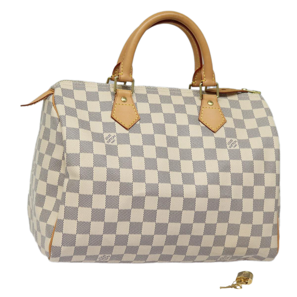 LOUIS VUITTON Damier Azur Speedy 30 Hand Bag N41533 LV Auth 83636A