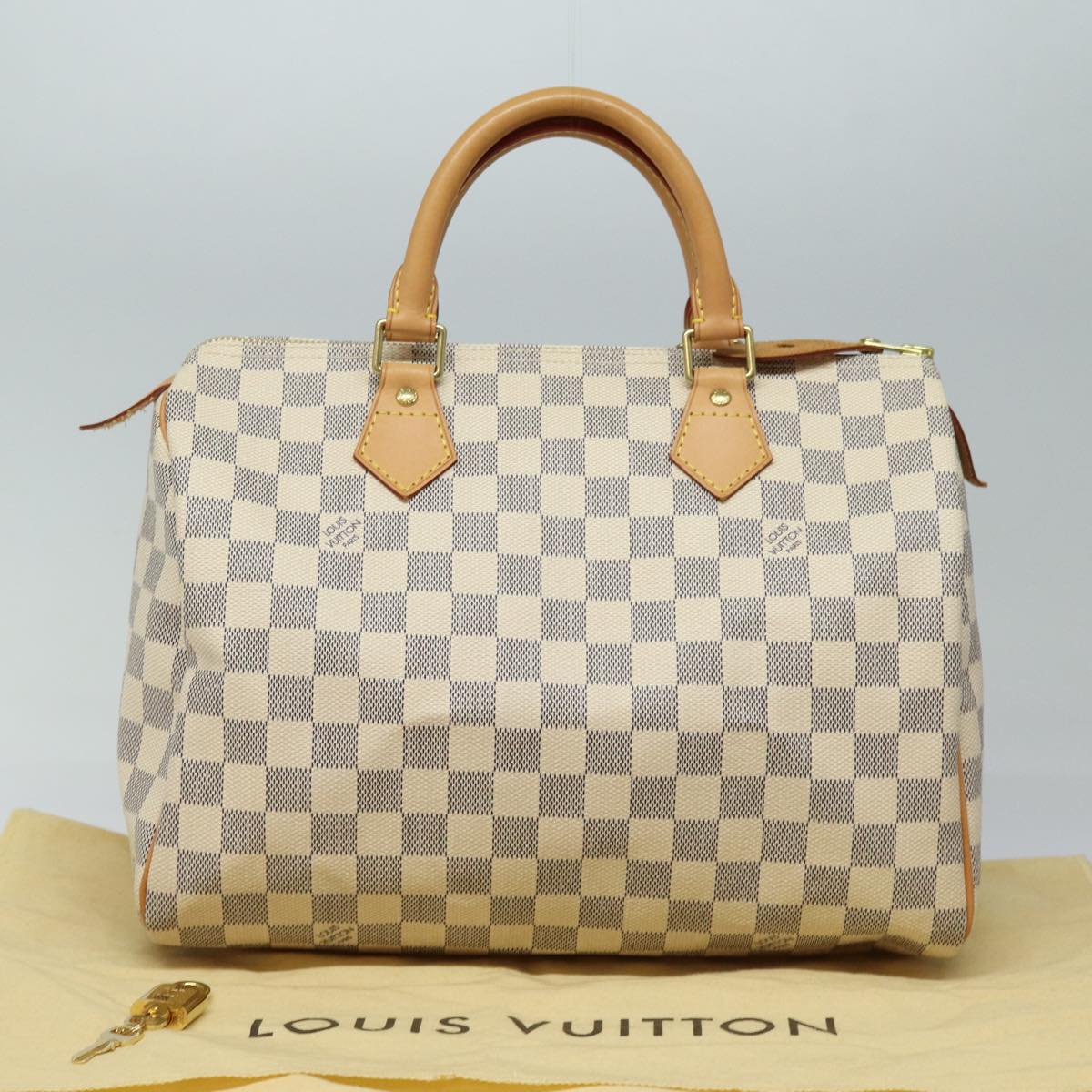 LOUIS VUITTON Damier Azur Speedy 30 Hand Bag N41533 LV Auth 83636A