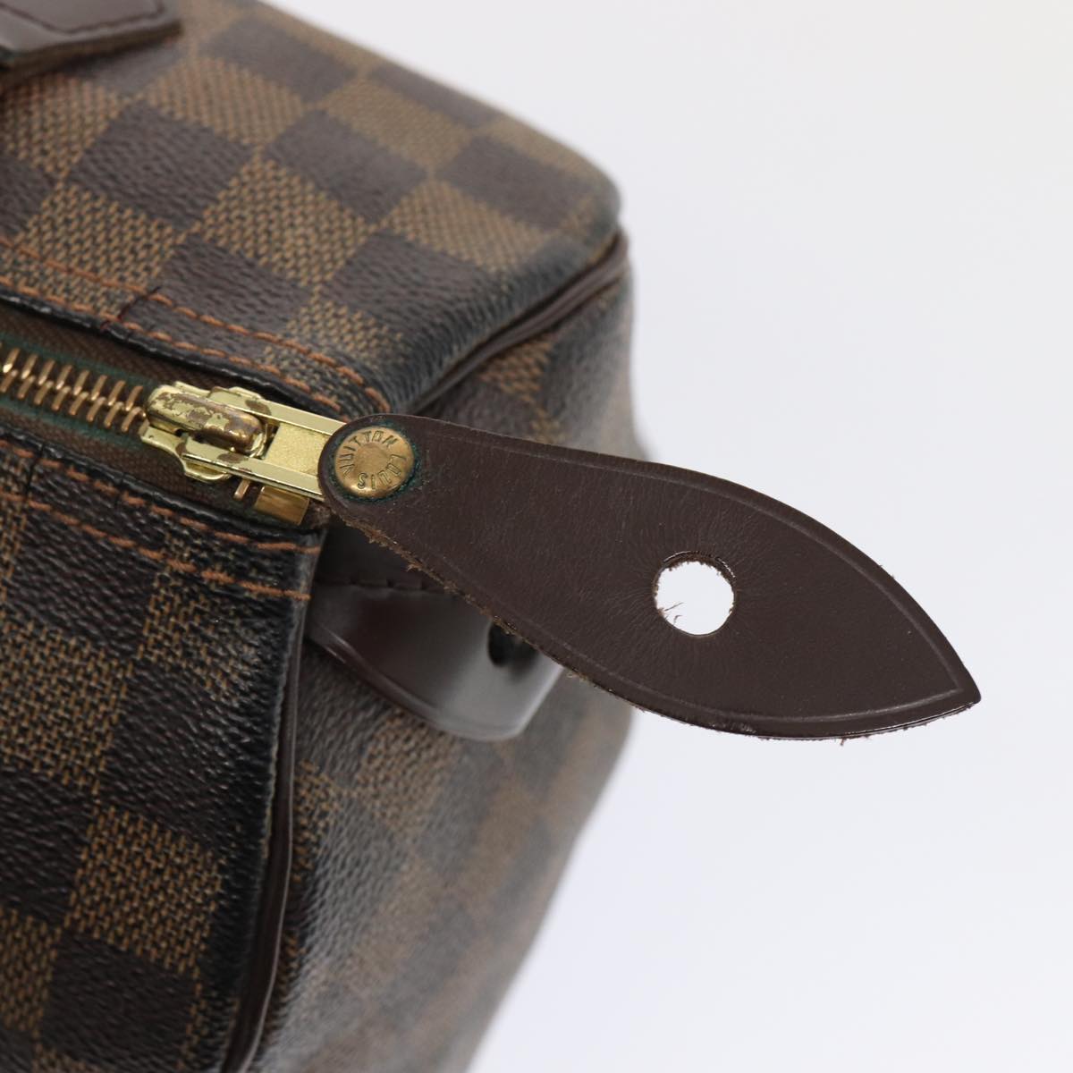 LOUIS VUITTON Damier Ebene Speedy 25 Hand Bag N41532 LV Auth 83642