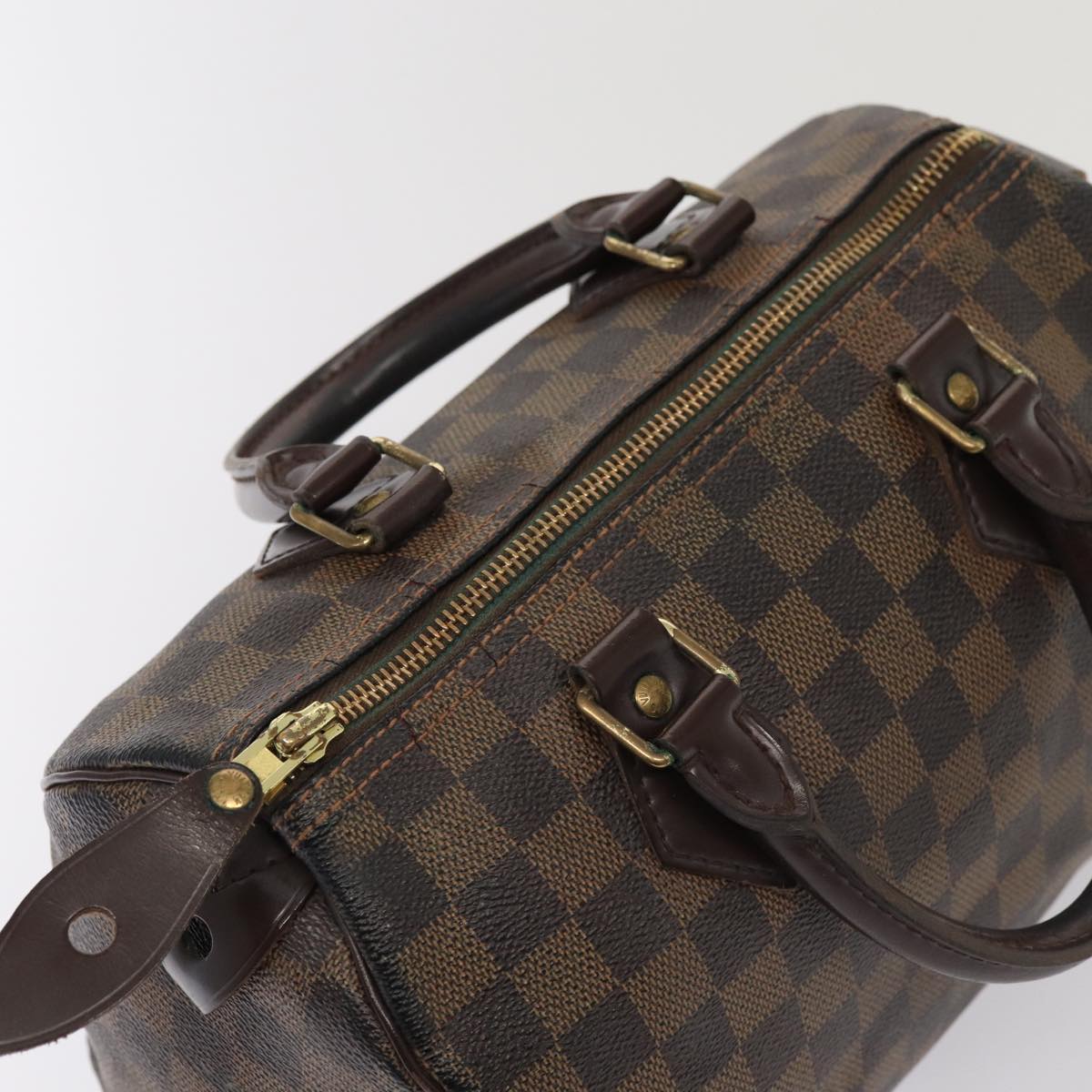 LOUIS VUITTON Damier Ebene Speedy 25 Hand Bag N41532 LV Auth 83642