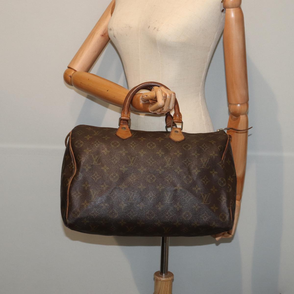 LOUIS VUITTON Monogram Speedy 35 Hand Bag M41524 LV Auth 83652