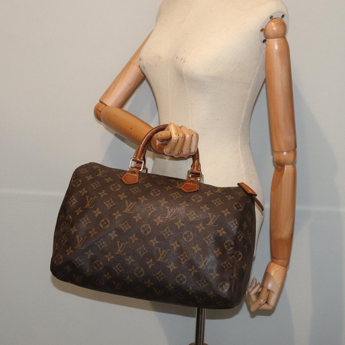 LOUIS VUITTON Monogram Speedy 35 Hand Bag M41524 LV Auth 83653