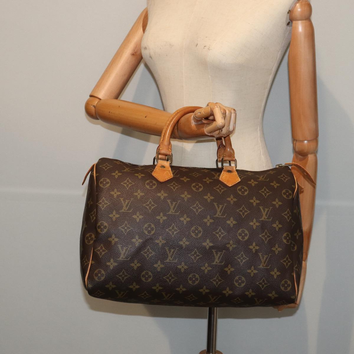 LOUIS VUITTON Monogram Speedy 35 Hand Bag M41524 LV Auth 83654