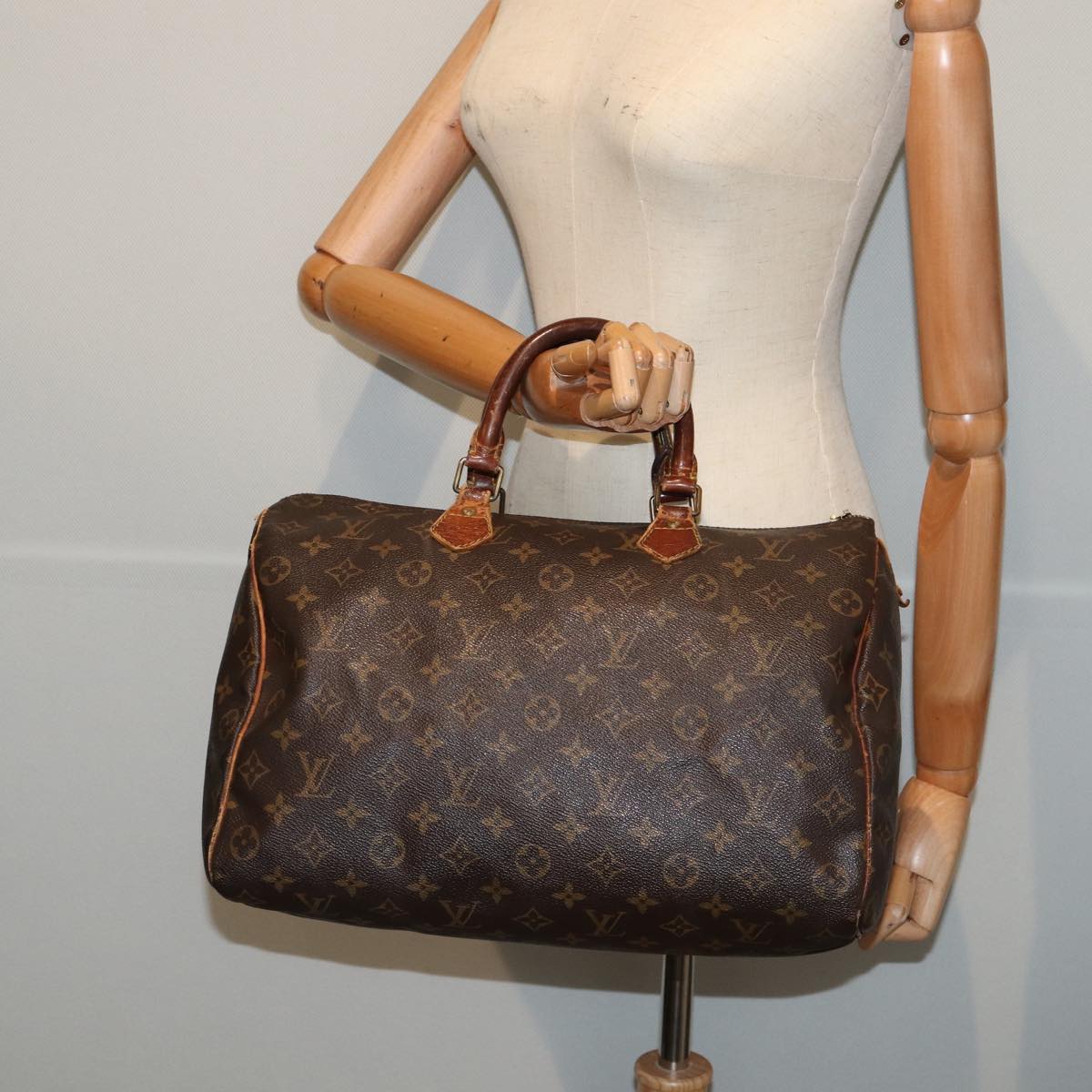 LOUIS VUITTON Monogram Speedy 35 Hand Bag M41524 LV Auth 83655