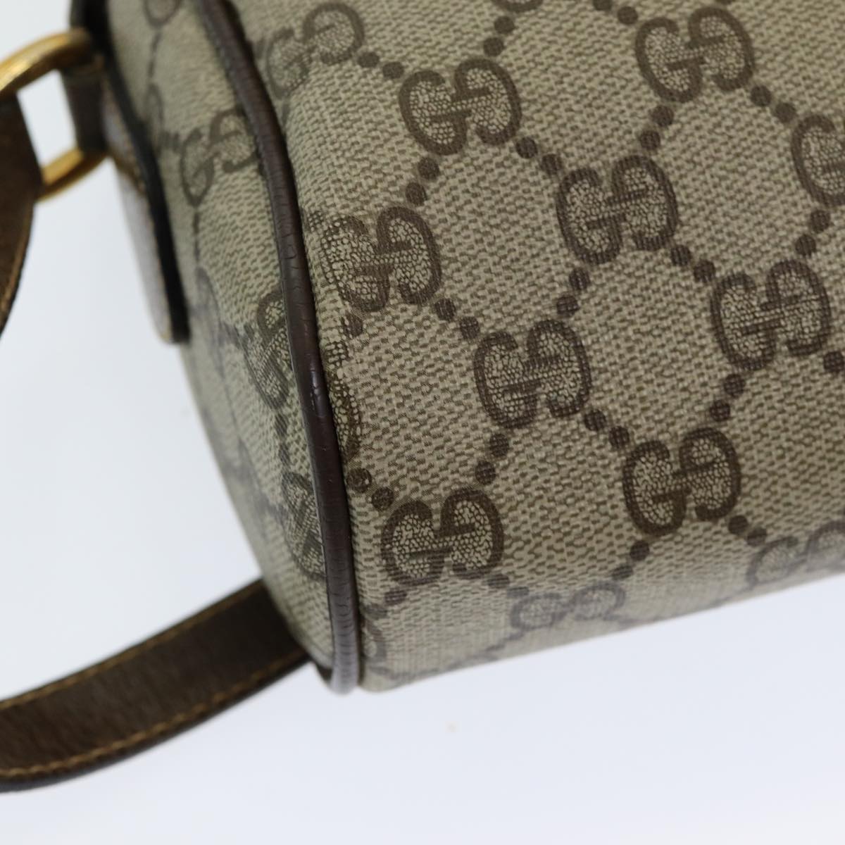 GUCCI GG Supreme Web Sherry Line Shoulder Bag PVC Beige 904 02 004 Auth 83660