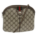 GUCCI GG Supreme Web Sherry Line Shoulder Bag PVC Beige 904 02 047 Auth 83663-1