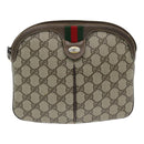 GUCCI GG Supreme Web Sherry Line Shoulder Bag PVC Beige 904 02 047 Auth 83663-13
