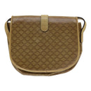 CELINE Macadam Canvas Shoulder Bag PVC Leather Beige Auth 83677-2
