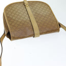 CELINE Macadam Canvas Shoulder Bag PVC Leather Beige Auth 83677-6