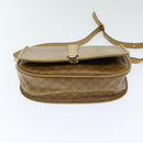 CELINE Macadam Canvas Shoulder Bag PVC Leather Beige Auth 83677-5