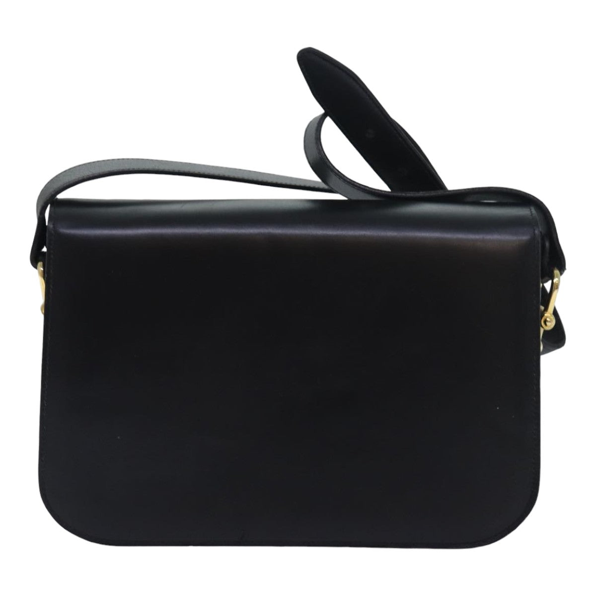 CELINE Shoulder Bag Leather Black Auth 83680 - 0