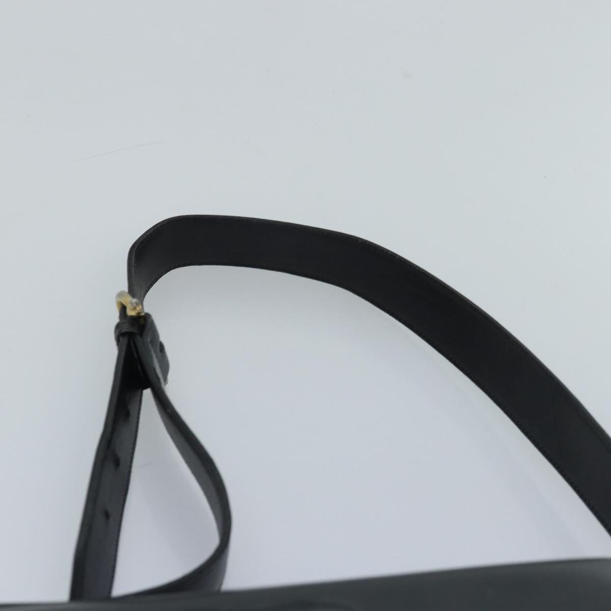 CELINE Shoulder Bag Leather Black Auth 83680