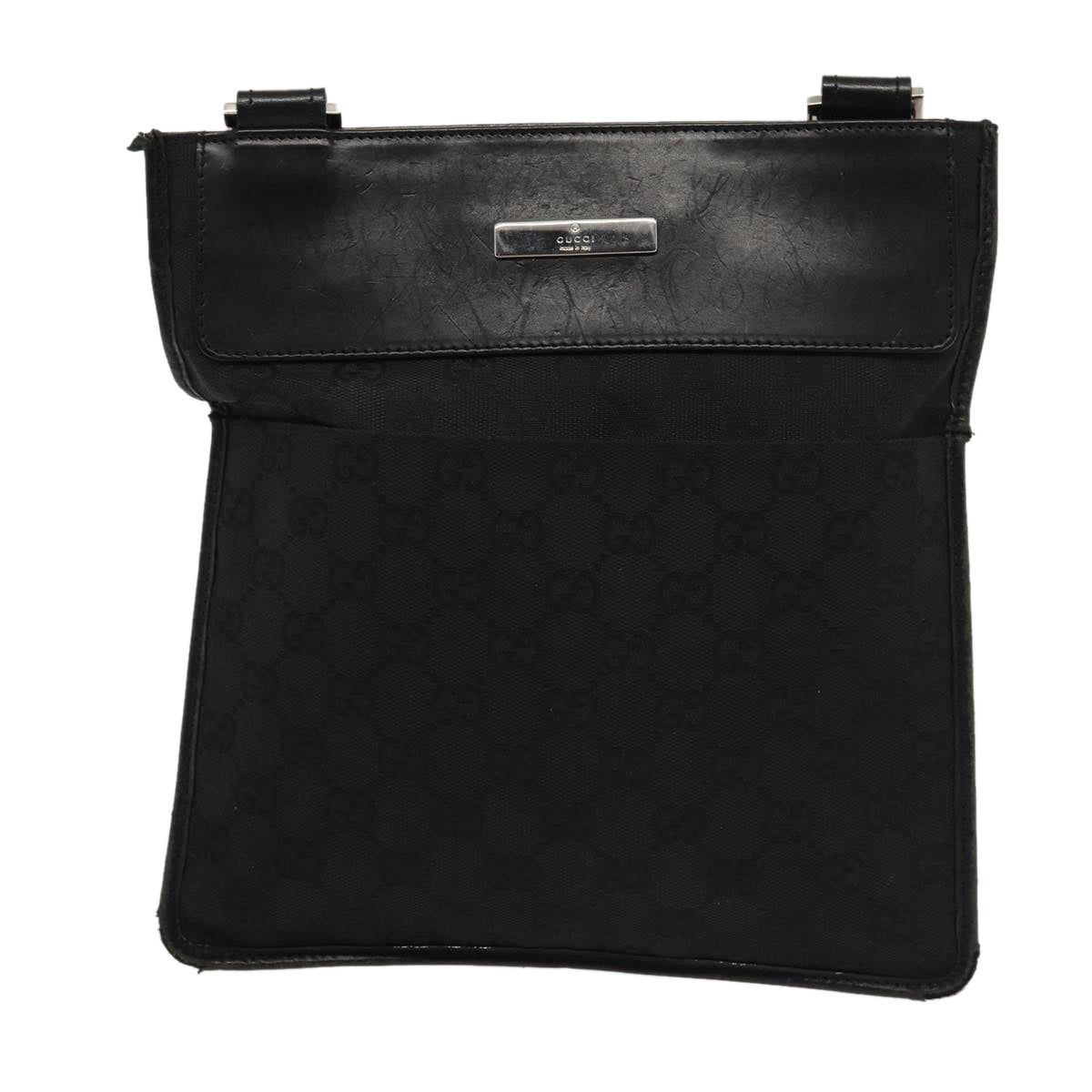 GUCCI GG Canvas Shoulder Bag Black 27639 200047 Auth 83704