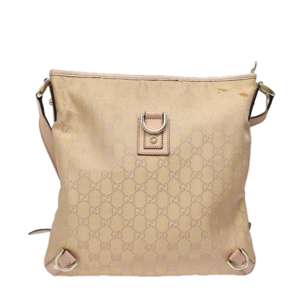 GUCCI GG Canvas Shoulder Bag Pink 131326 Auth 83708