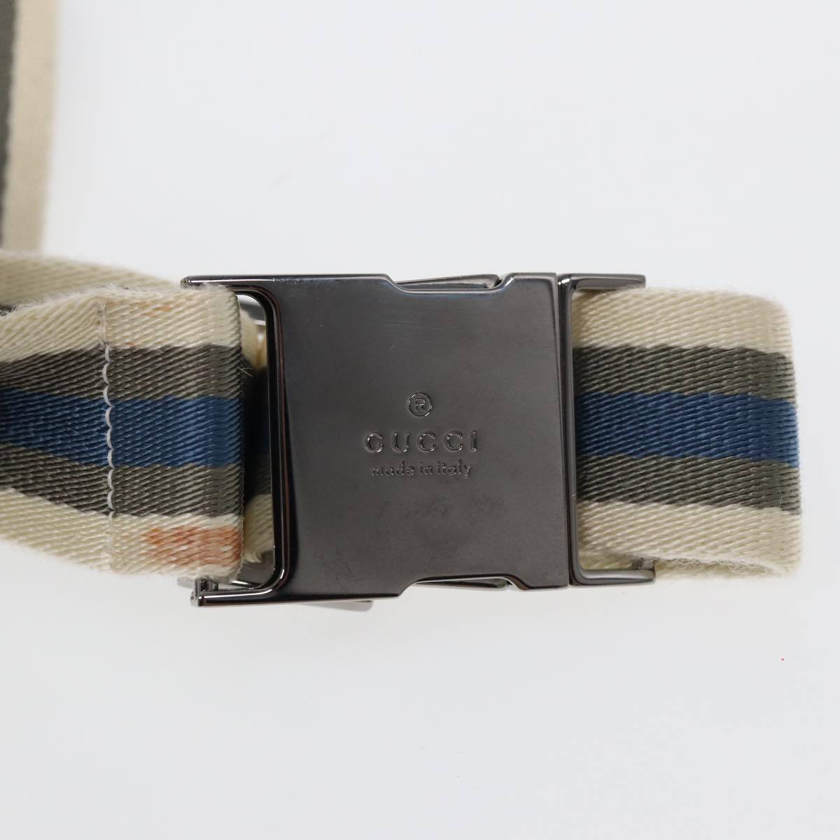 GUCCI GG Canvas Waist bag Silver 28566 Auth 83709