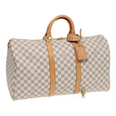 LOUIS VUITTON Damier Azur Keepall 50 Boston Bag N41430 LV Auth 83727A-1