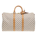 LOUIS VUITTON Damier Azur Keepall 50 Boston Bag N41430 LV Auth 83727A-2