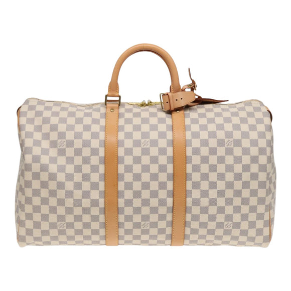 LOUIS VUITTON Damier Azur Keepall 50 Boston Bag N41430 LV Auth 83727A