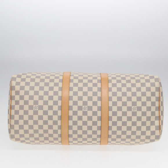 LOUIS VUITTON Damier Azur Keepall 50 Boston Bag N41430 LV Auth 83727A
