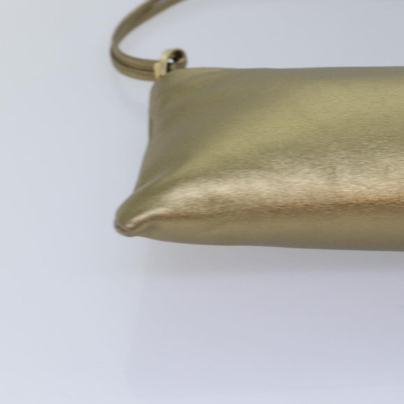 Salvatore Ferragamo Gancini Shoulder Bag Leather Gold Auth 83734