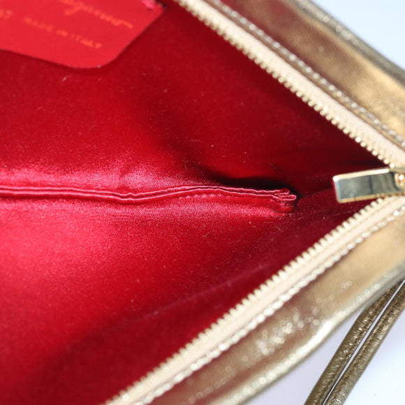 Salvatore Ferragamo Gancini Umhängetasche Leder Gold Original 83734