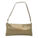 Salvatore Ferragamo Gancini Shoulder Bag Leather Gold Auth 83734-2