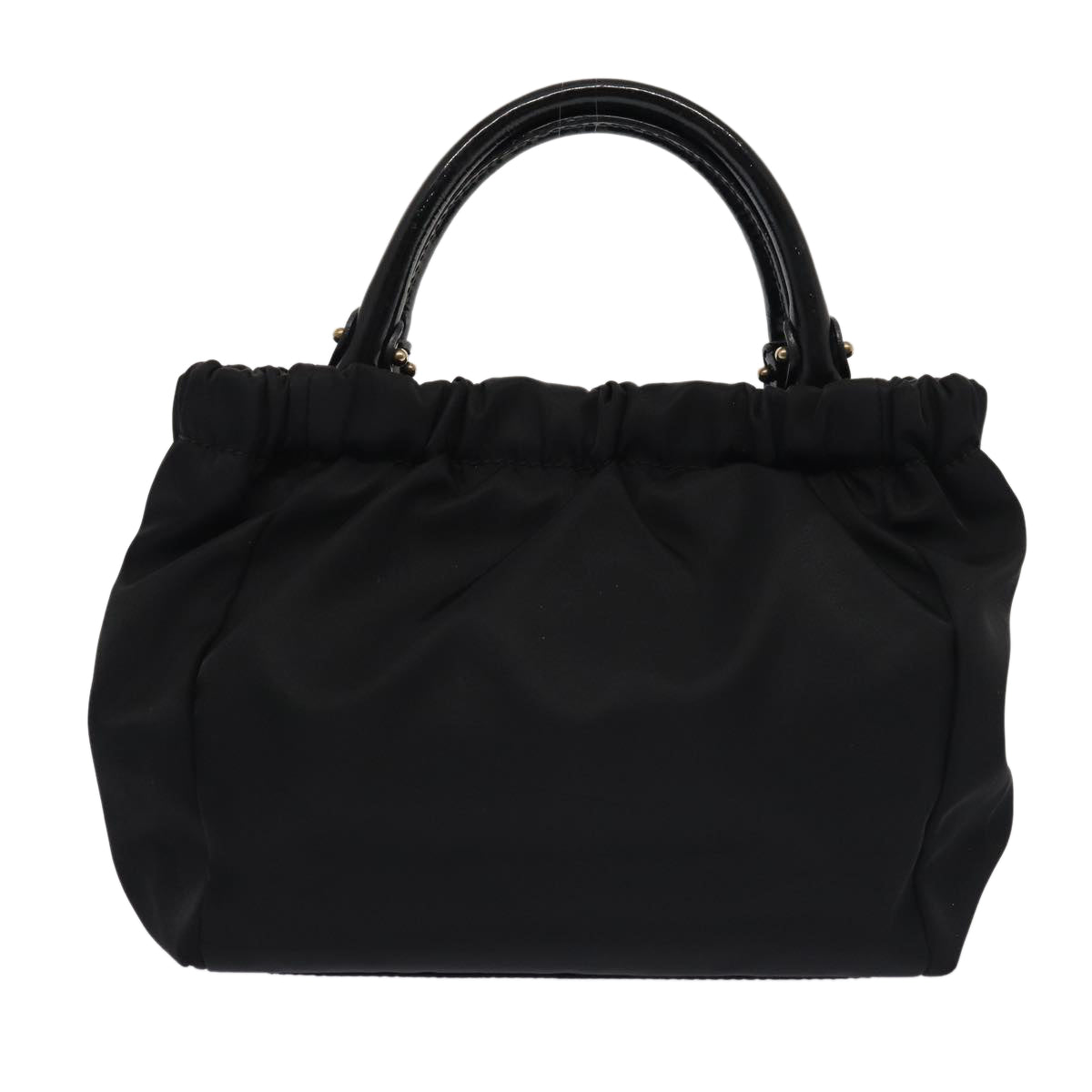 Salvatore Ferragamo Hand Bag Nylon Black Auth 83735