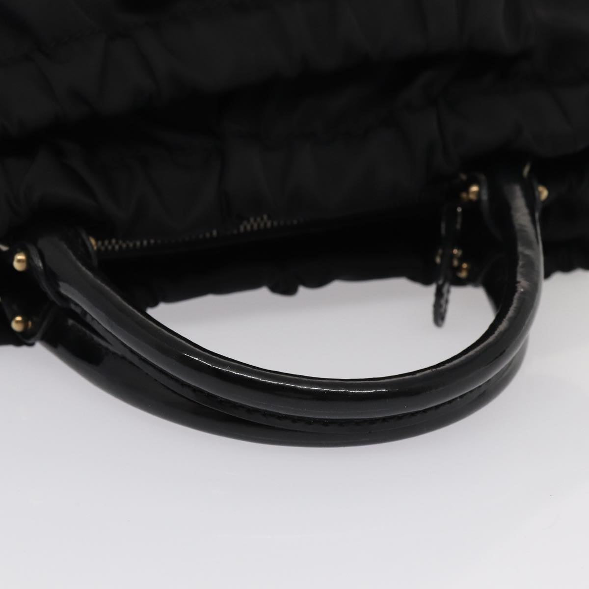 Salvatore Ferragamo Hand Bag Nylon Black Auth 83735