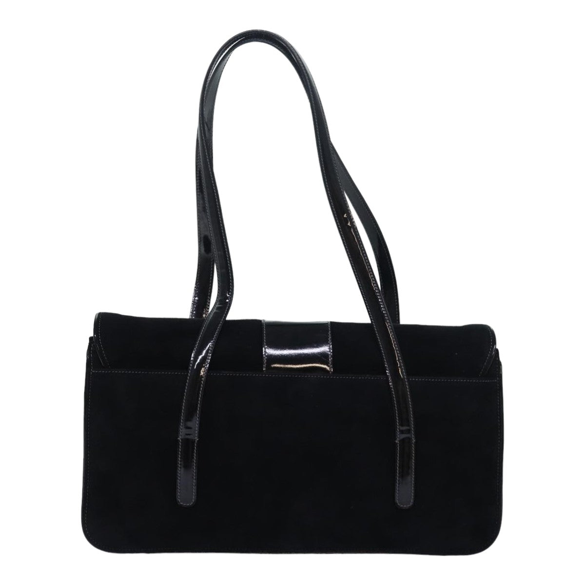 Shoulder Bag Suede Black Auth 83736