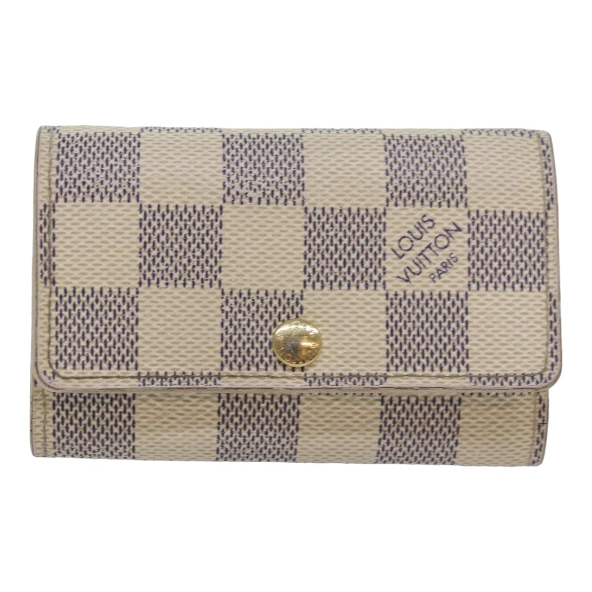 LOUIS VUITTON Damier Azur Multi Cles 6 Key Case N61745 LV Auth 83737