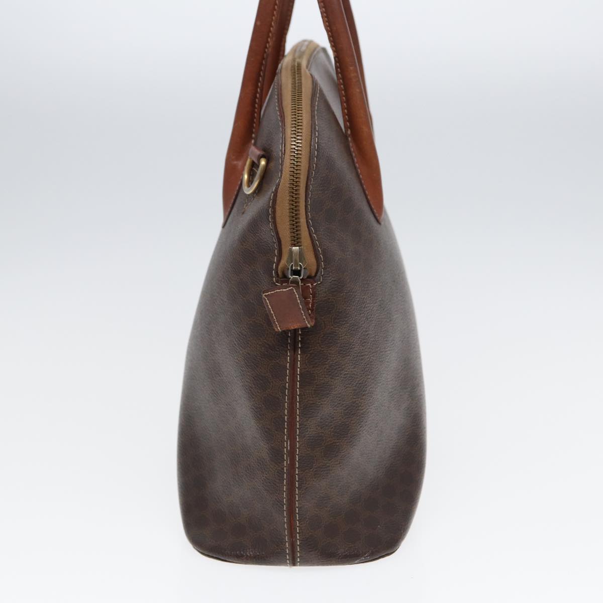 CELINE Macadam Canvas Hand Bag PVC Leather Brown Auth 83741