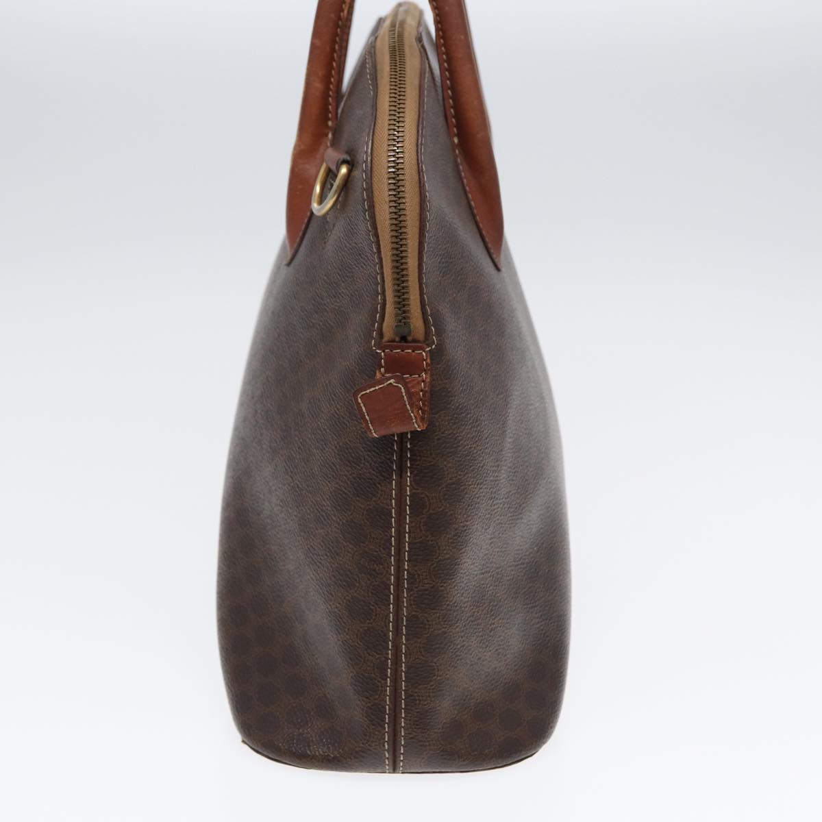 CELINE Macadam Canvas Hand Bag PVC Leather Brown Auth 83741