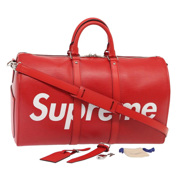 LOUIS VUITTON Epi Supreme Keepall Bandouliere 45 Boston Bag M53419 Auth 83743SM
