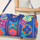 LOUIS VUITTON Monogram Flower Keepall Bandouliere 50 Bag Blue M21895 Auth 83744SM-33