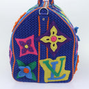 LOUIS VUITTON Monogram Flower Keepall Bandouliere 50 Bag Blue M21895 Auth 83744SM-3