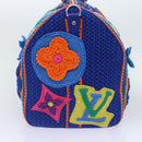 LOUIS VUITTON Monogram Flower Keepall Bandouliere 50 Bag Blue M21895 Auth 83744SM-4