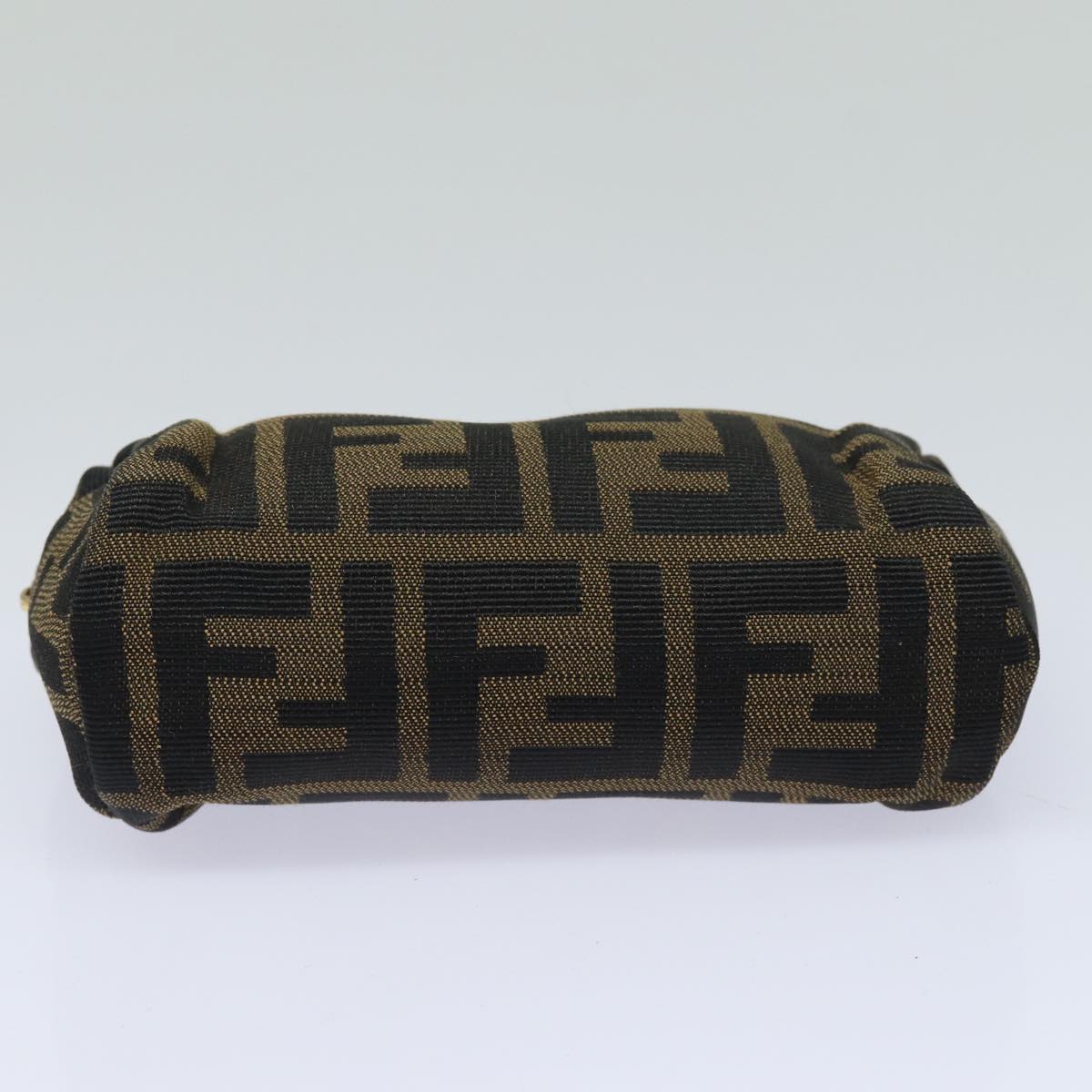 FENDI Zucca Canvas Pouch Black Brown Auth 83766