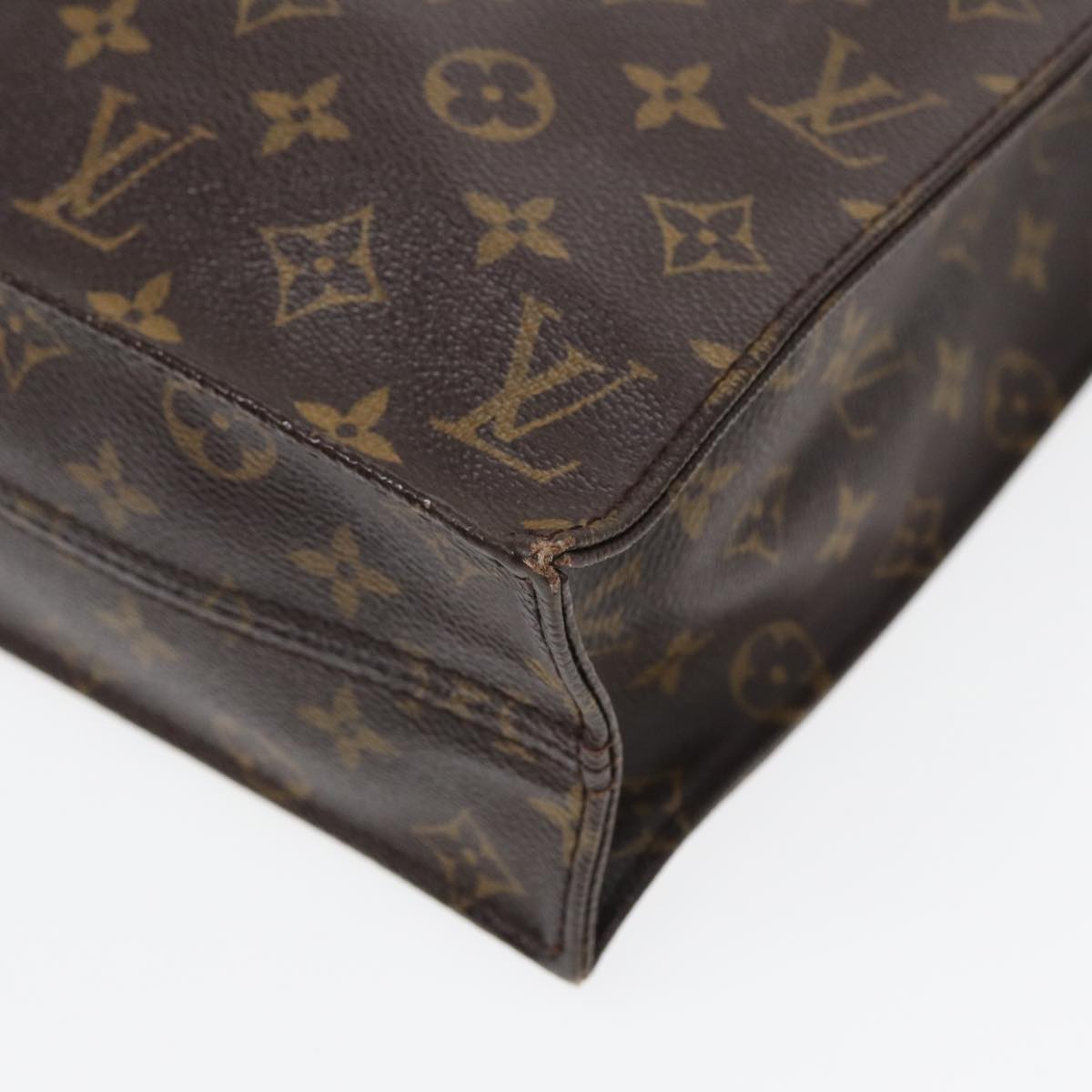 LOUIS VUITTON Monogram Sac Plat Hand Bag M51140 LV Auth 83776